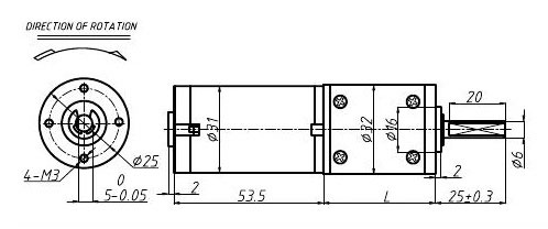 Brushed DC Motor with Gearbox, 2800rpm, 12V/24V, 32mm