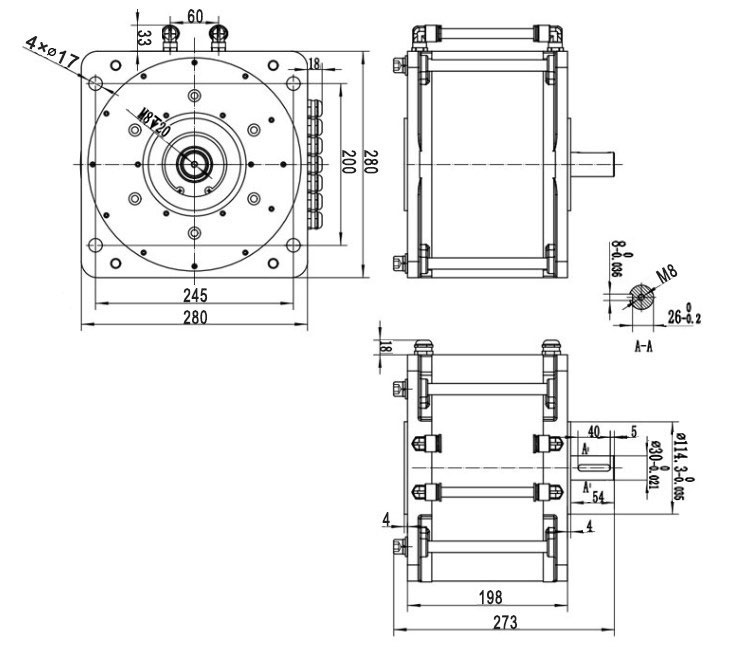 20 kW Water Cooling BLDC Motor For Electric Vehicle