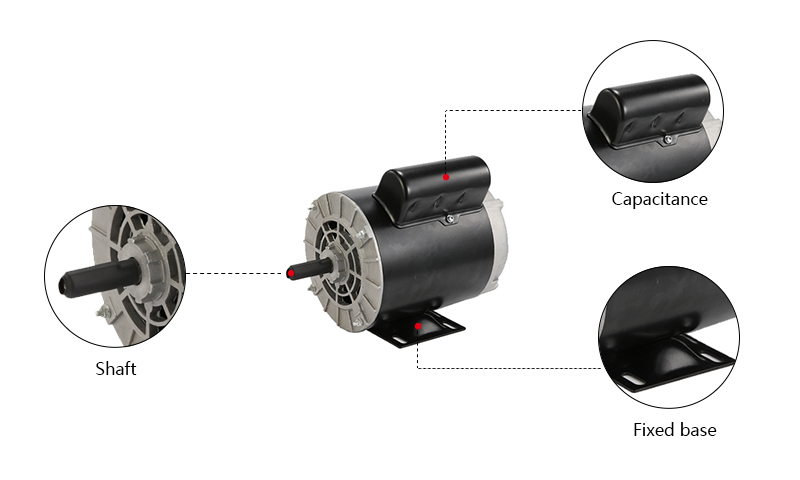 1 hp (0.75 kW) Air Compressor Motor, 115/ 230V, 5/8 Shaft