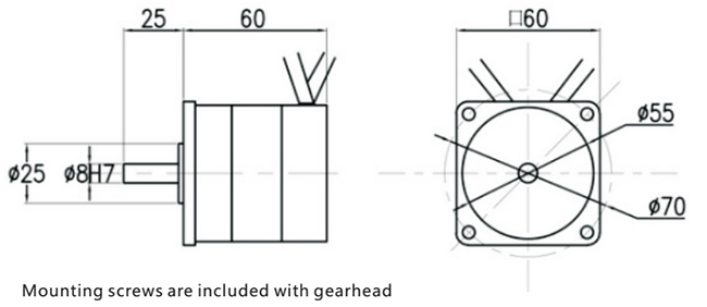 30 W DC Gear Motor, 3000 rpm, 12V/24V