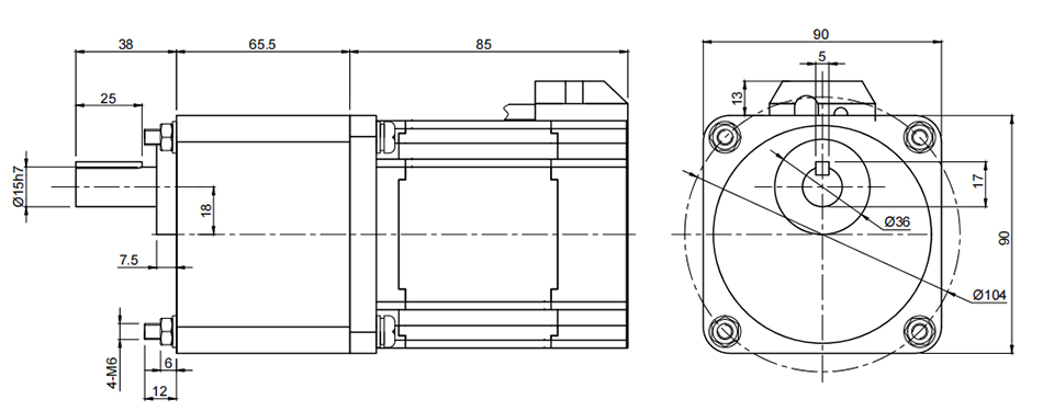 450 W DC Gear Motor, 3000 rpm, 12V/24V/48V