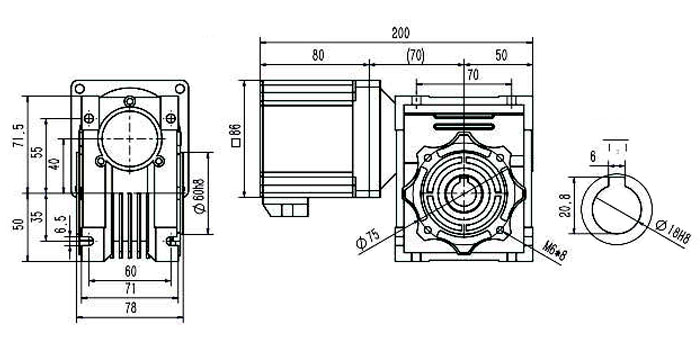 450 W DC Worm Gear Motor, 12V/24V/48V