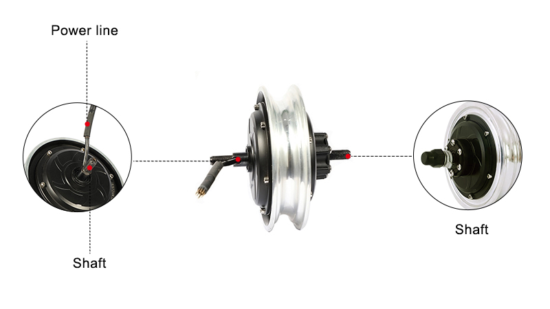 10 Inch Hub Motor, 350W, 36V/ 48V, 30 N.m, Gearless