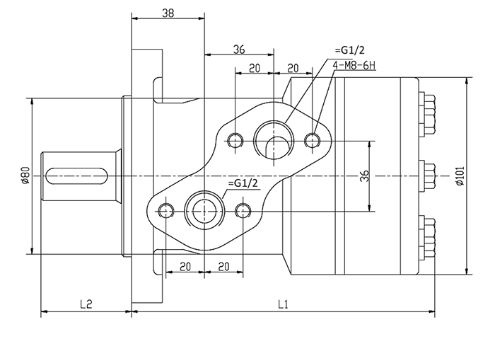 Hydraulic Orbital Motor, 80cc/rev