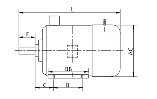 2 hp (1.5kW) Brake Motor, 3 Phase, 2/4 Pole