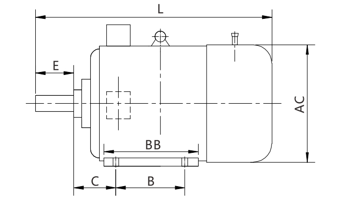 15 hp (11kW) Brake Motor, 3 Phase, 2/4 Pole