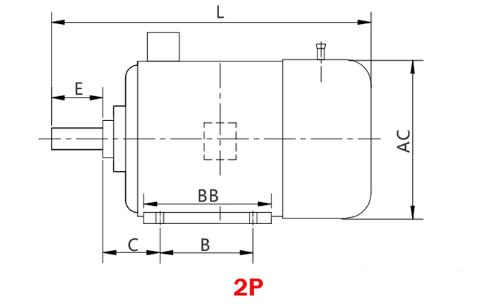 3 hp (2kW) Brake Motor, 3 Phase, 2/4 Pole