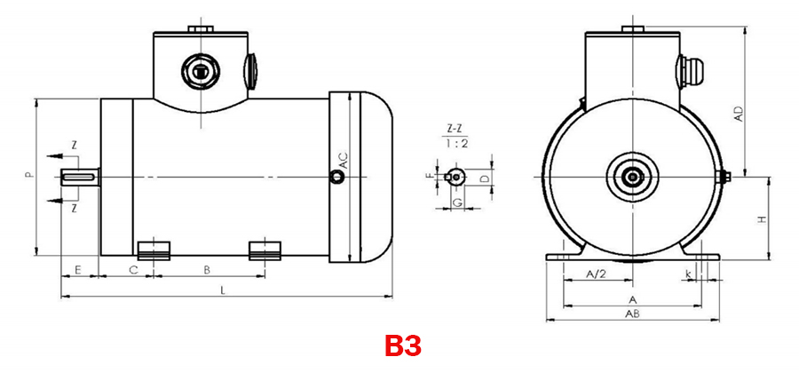 10hp (7.5kW) Stainless Steel Motor, 3 Phase, B3/ B5/ B14