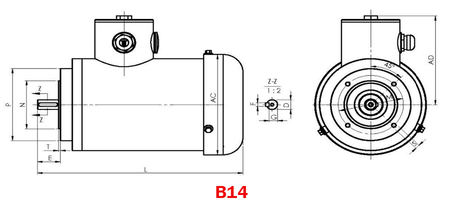 10hp (7.5kW) Stainless Steel Motor, 3 Phase, B3/ B5/ B14