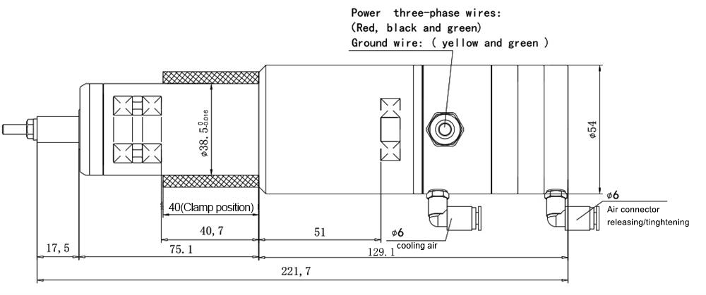 350 W CNC ATC Spindle, 40000 rpm