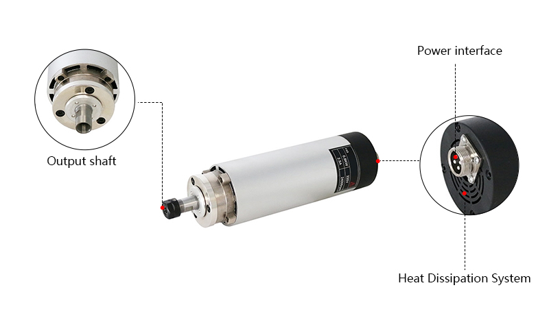 800W Air Cooled CNC Spindle Motor, 24000 rpm, ER11
