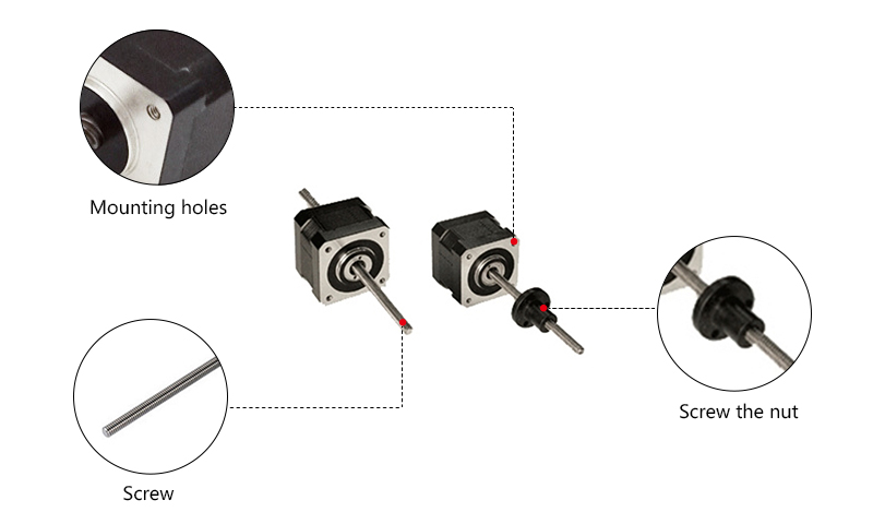 Nema 17 Stepper Motor Linear Actuator, 2 phase, 4V, 0.95A