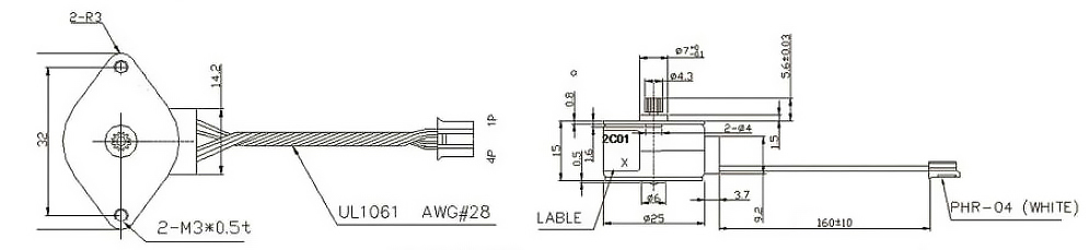 Nema 10 Micro Stepper Motor, 6V/ 24V, 15 Degree, Bipolar