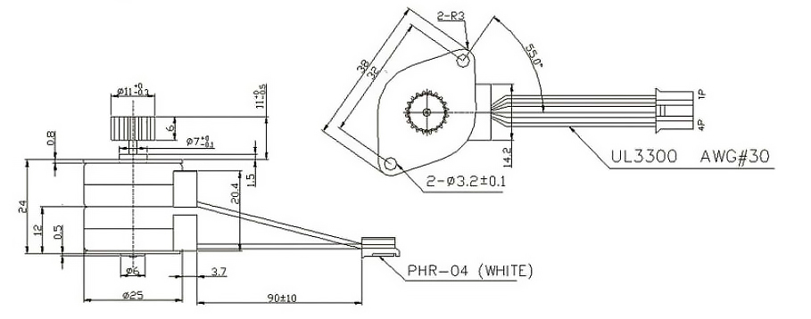 Nema 10 Micro Stepper Motor, 6V/ 24V, 15 Degree, Bipolar