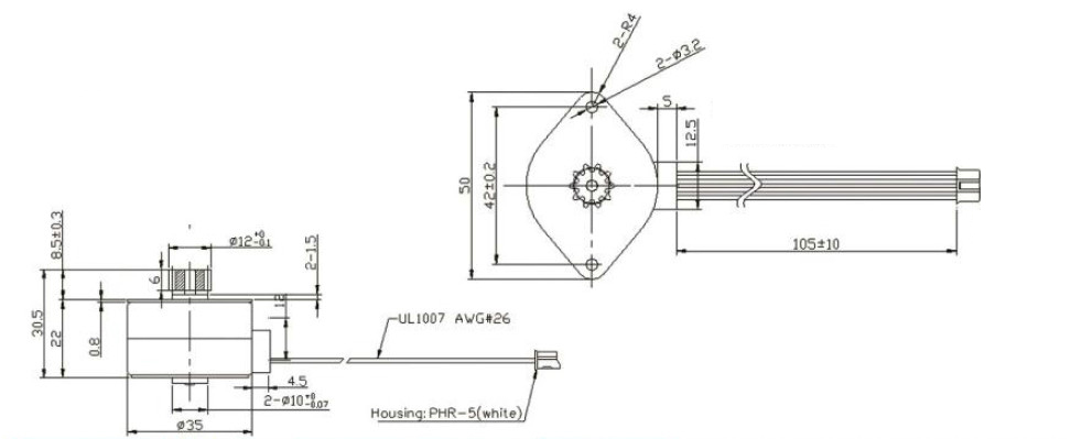 Nema 14 Micro Stepper Motor, 12V, 4 Phase, Bipolar
