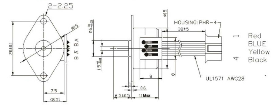 Nema 6 Micro Stepper Motor, 3V/ 5V, 2 Phase, Bipolar