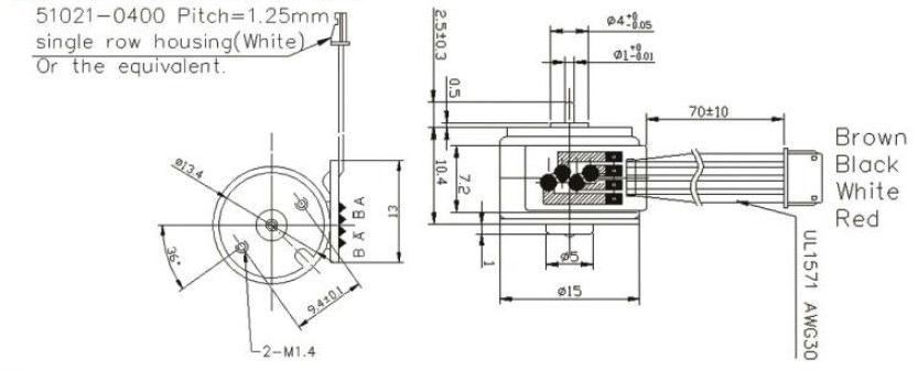 Nema 6 Micro Stepper Motor, 3V/ 5V, 2 Phase, Bipolar