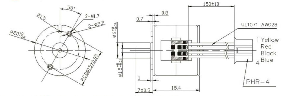 Nema 8 Micro Stepper Motor, 12V/ 24V, 2 Phase, Bipolar