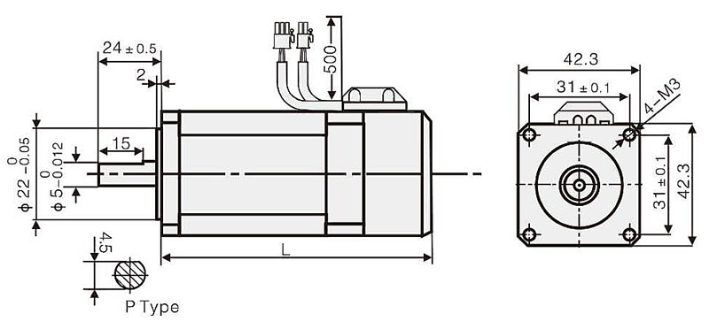 Nema 17 Closed Loop Stepper Motor, 2 Phase, 2A, 0.5N·m