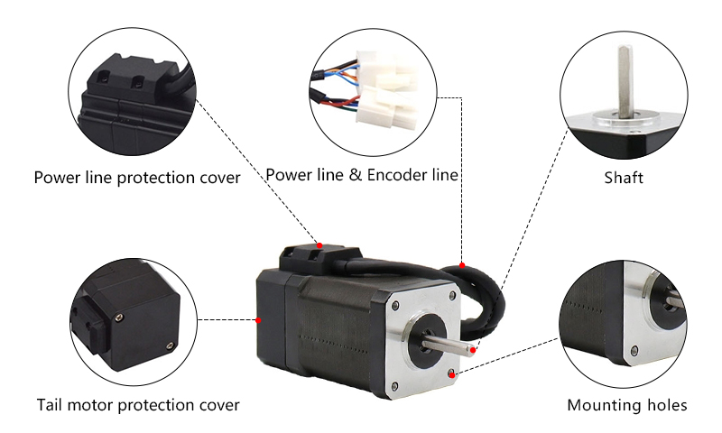 Nema 17 Closed Loop Stepper Motor, 2 Phase, 2A, 0.5N·m