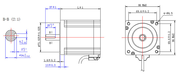Nema 34 Stepper Motor, 3.3A, 1.2 degree, 3 phase 6 wires