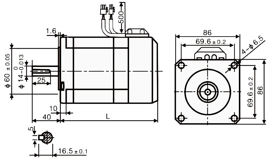 Nema 34 Closed Loop Stepper Motor, 2 Phase, 6.2A, 4.5N·m