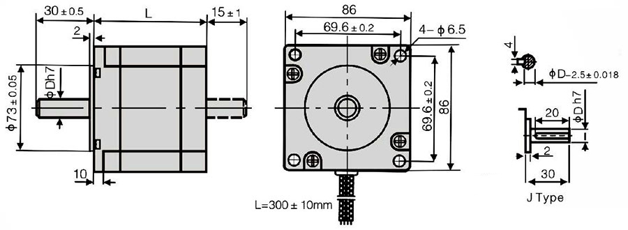 Nema 34 Stepper motor, 3 Phase, 3.2A, 8.5N·m