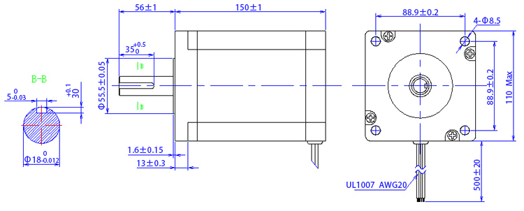 Nema 42 Stepper motor, 4A, 1.8 degree, 2 phase 4 wires