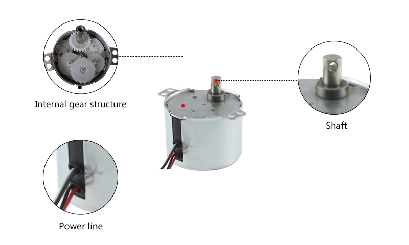 1 rpm AC Synchronous Gear Motor, 12V/24V/110V/220V