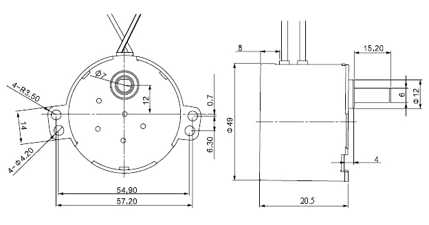 2.5 rpm AC Synchronous Gear Motor, 12V/24V/110V/220V