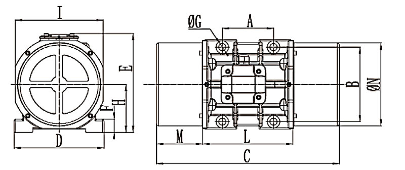 1.5 kW AC Vibration Motor, 3 Phase, 6 Pole