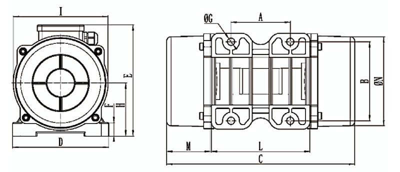 150W AC Vibration Motor, 3 Phase, 4 Pole