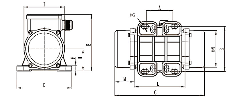 30W AC Vibration Motor, 3 Phase, 2 Pole