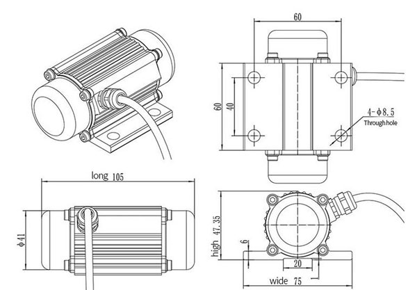 15W 12V/24V 4500rpm DC Brushless Vibration Motor with Variable Speed Display Control