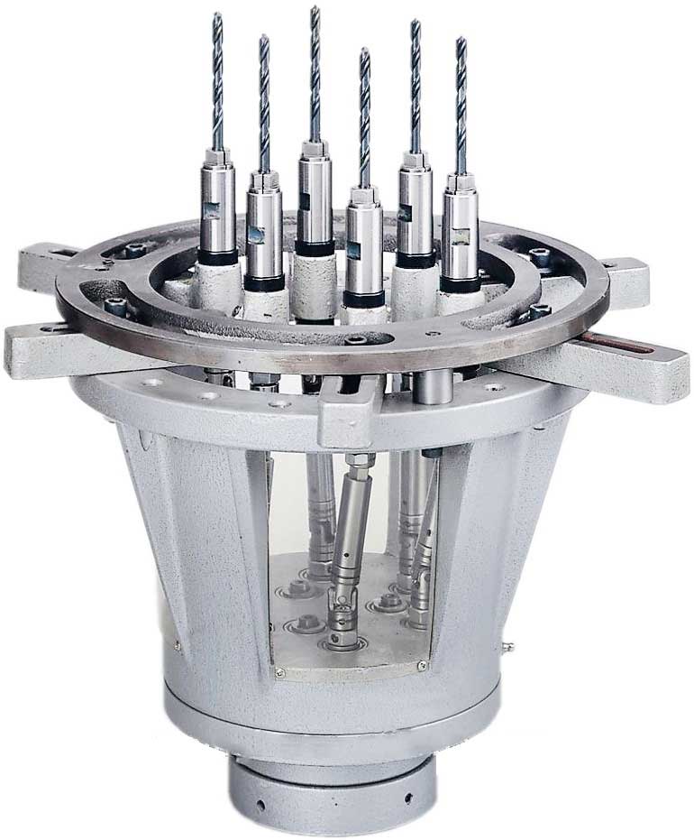 Round type multi one spindle hydraulic drilling power head cnc two head 4 axis 5.5 spindle