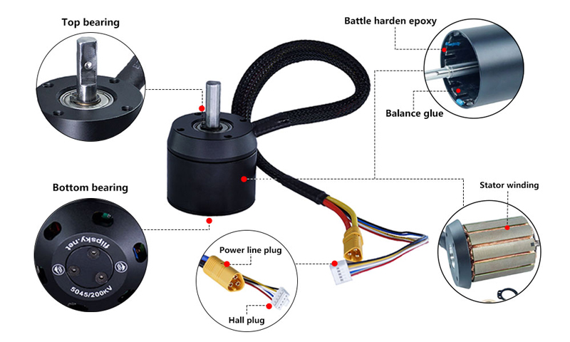 1600W 160KV 12S Outrunner Brushless Motor for Skateboard