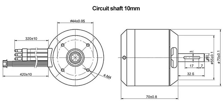 4300W 110KV 6-18S Outrunner Brushless Motor for Skateboard