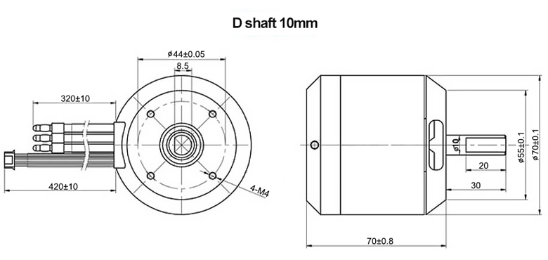 4300W 110KV 6-18S Outrunner Brushless Motor for Skateboard