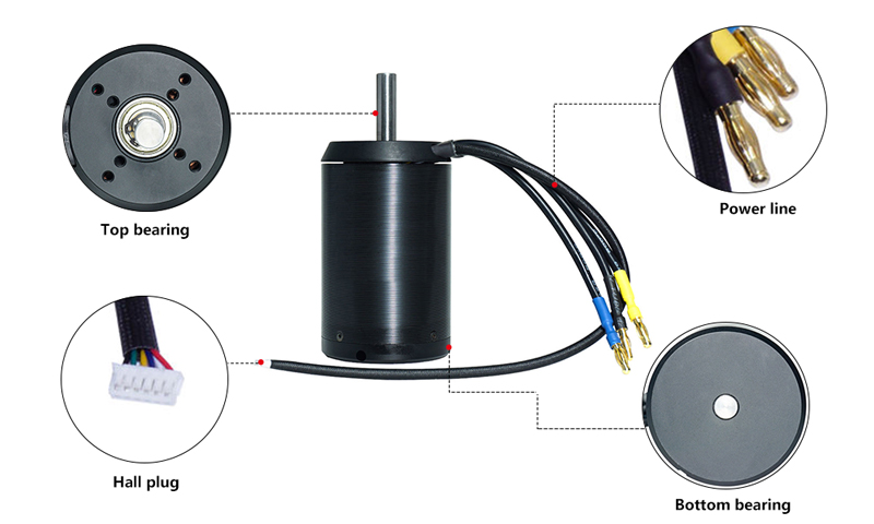 5000W 140KV 4-12S Inrunner Brushless Motor for Skateboard