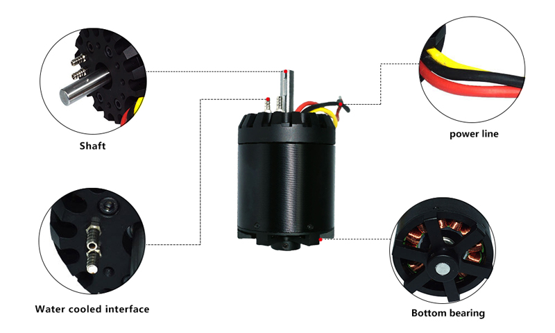 8000W 200KV 14S Outrunner Brushless Motor for Electric Skateboard