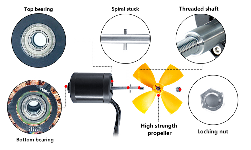 500W 160KV 12S Waterproof Brushless DC Motor, IP68