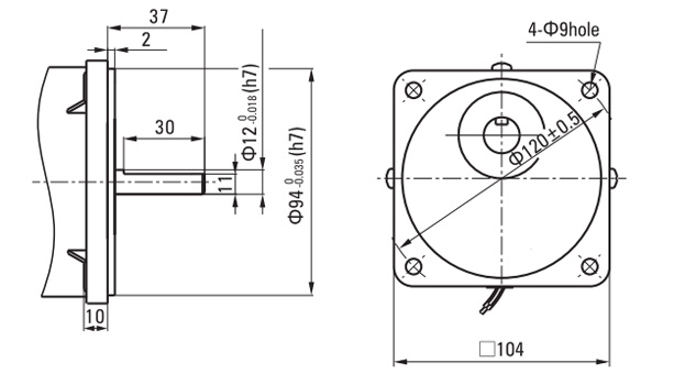 140W Single Phase AC Gear Motor, Speed Control