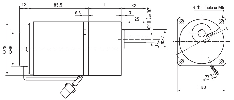 25W Single Phase AC Gear Motor, Speed Control