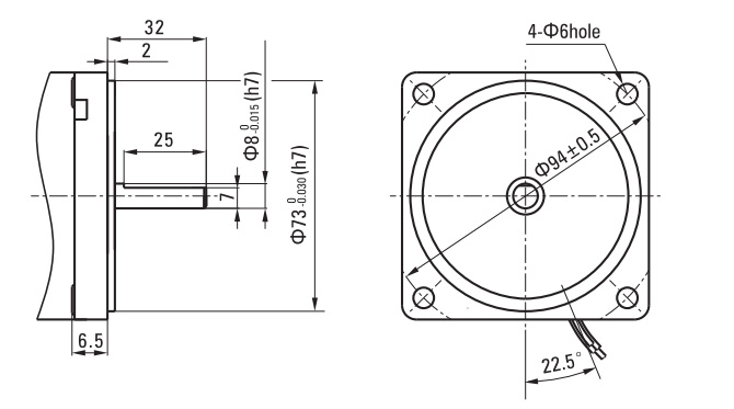 25W Single Phase AC Gear Motor, Speed Control