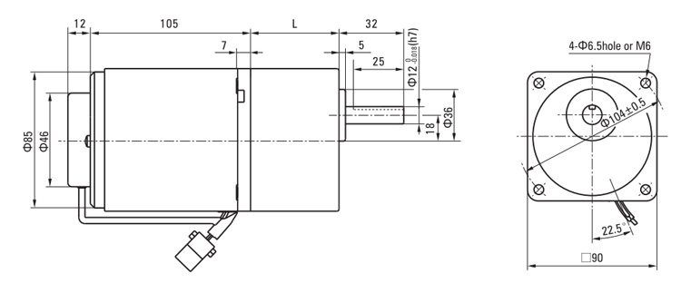 40W Single Phase AC Gear Motor, Speed Control