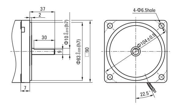 60W Single Phase AC Gear Motor, Speed Control