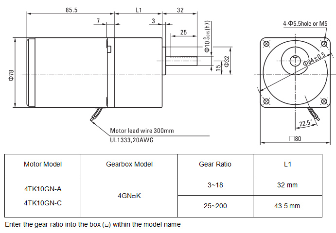 10 W AC Gear Motor, Torque  Motor with Gearbox, single phase