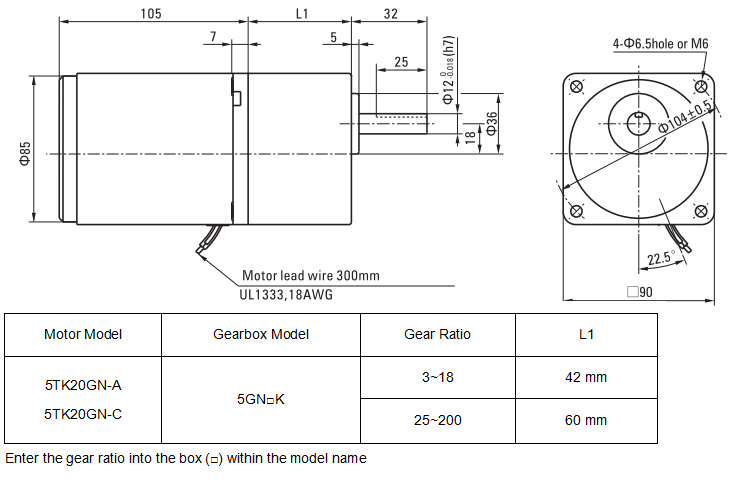 20 W AC Gear Motor, Torque  Motor with Gearbox, single phase