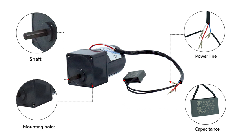 10 W AC Gear Motor, Torque  Motor with Gearbox, single phase