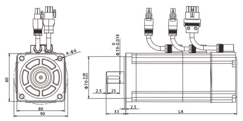 500W AC Servo Motor, 1.6 Nm, 3000 rpm